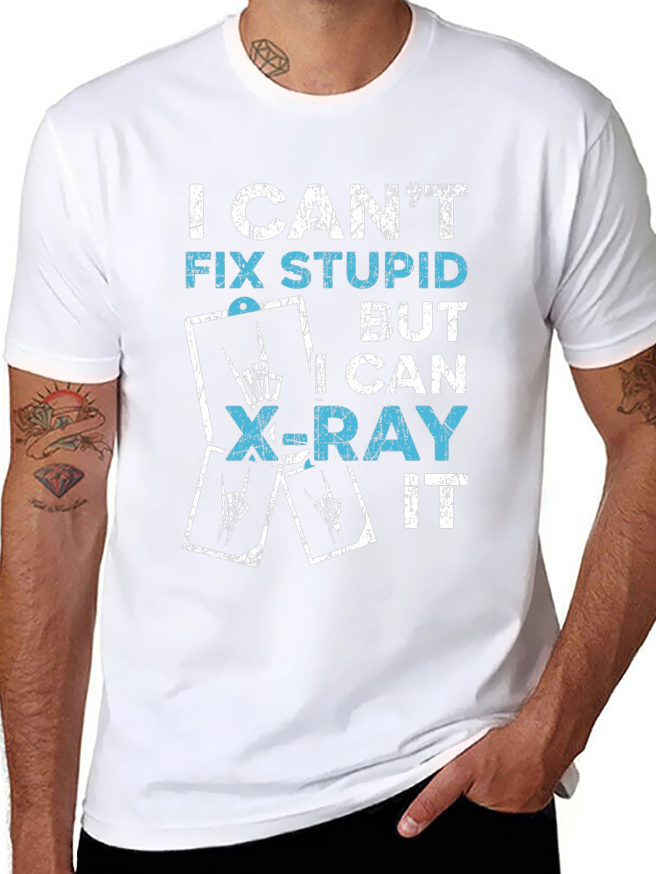 Funny X-Ray Tech T-Shirt - I Cant Fix Stupid!