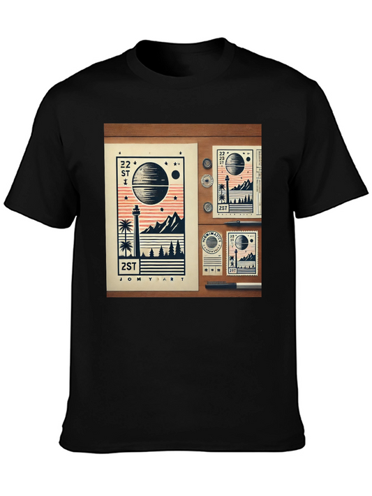 22 ST JOMY ART Black Graphic T-Shirt