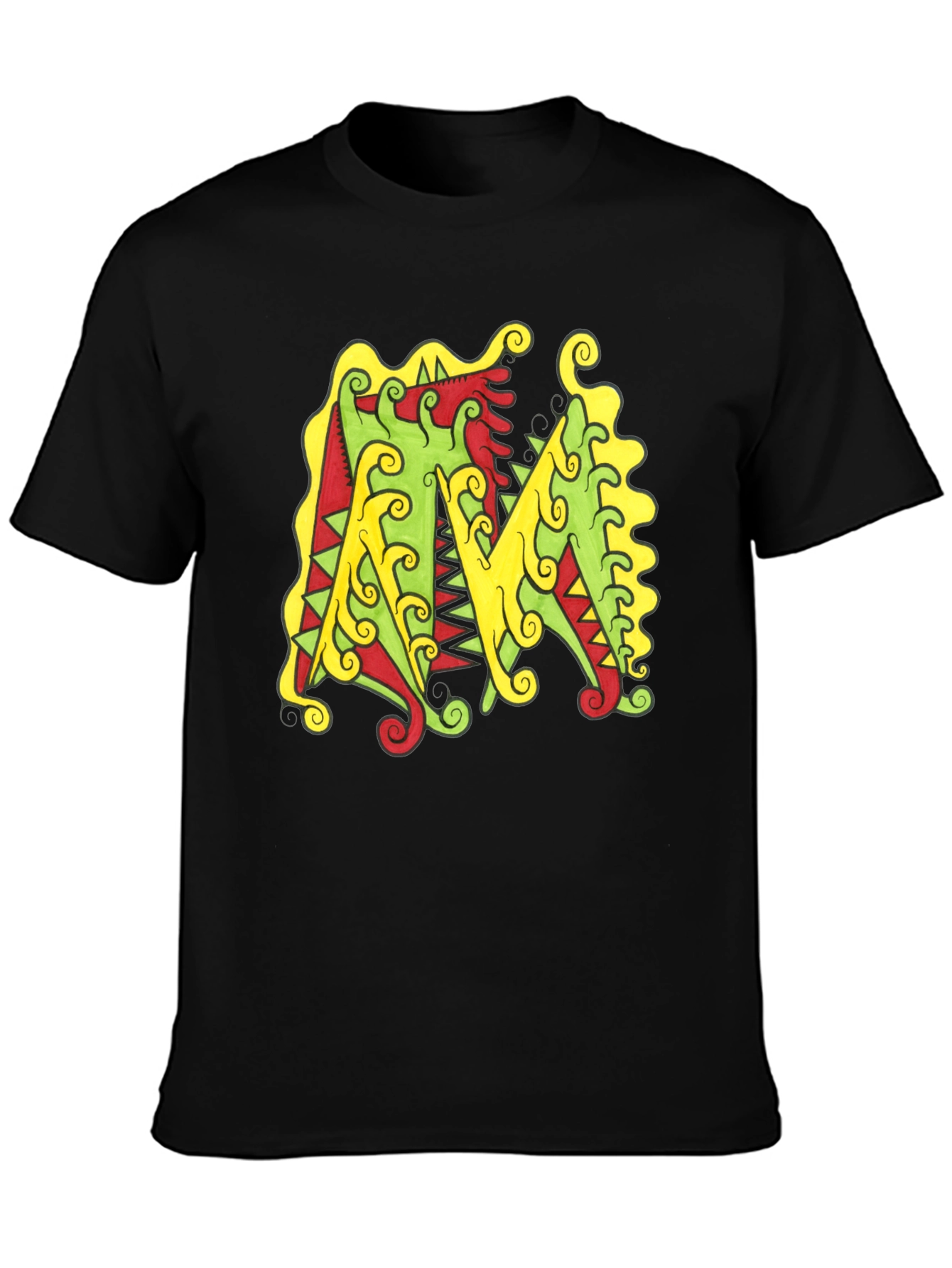 Abstract M Graphic Black Tee