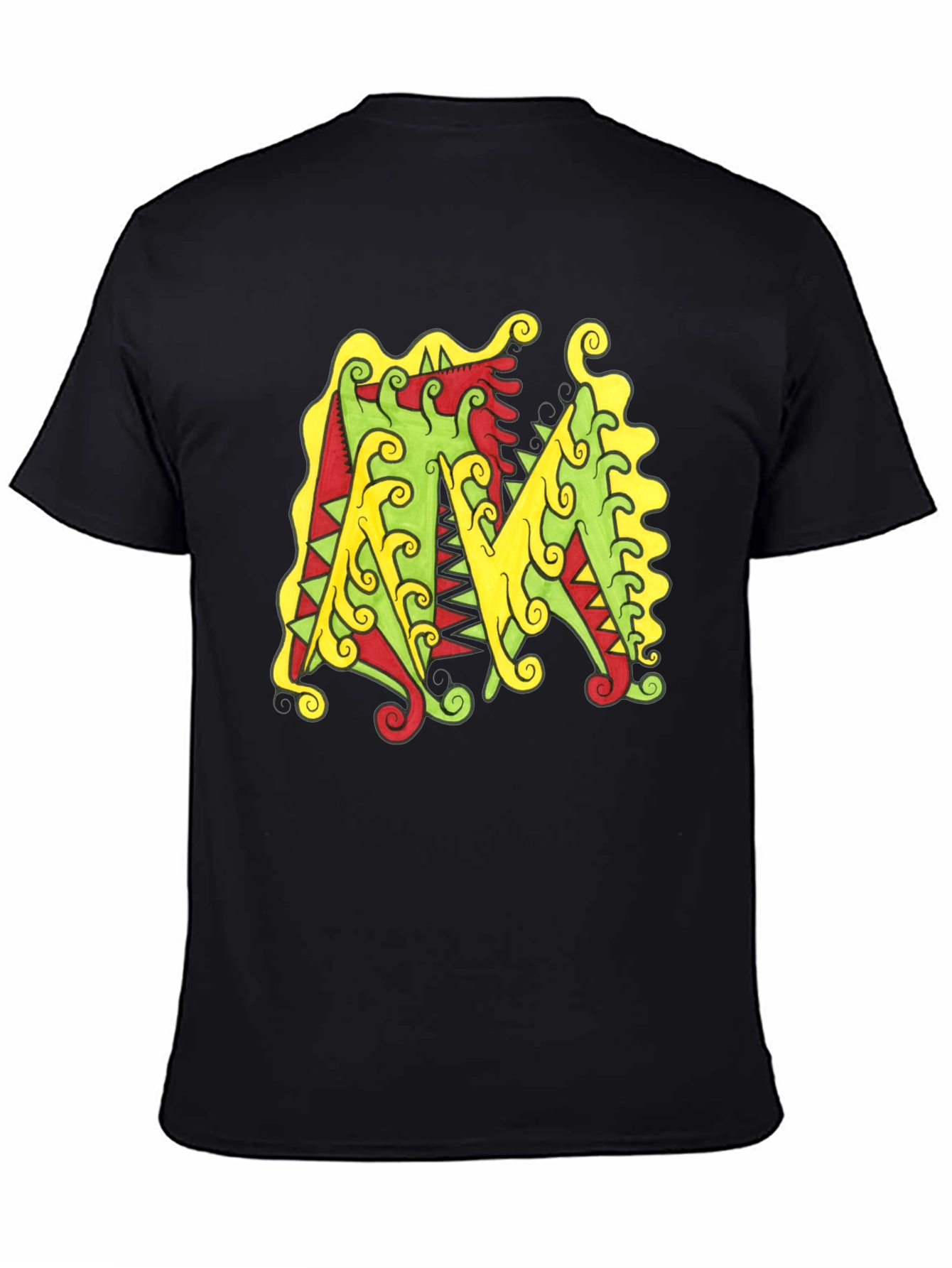 Abstract M Graphic Black Tee