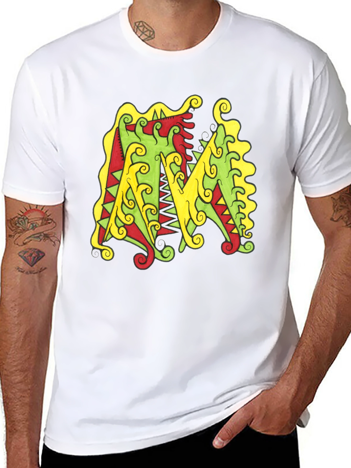Abstract M Graphic Black Tee