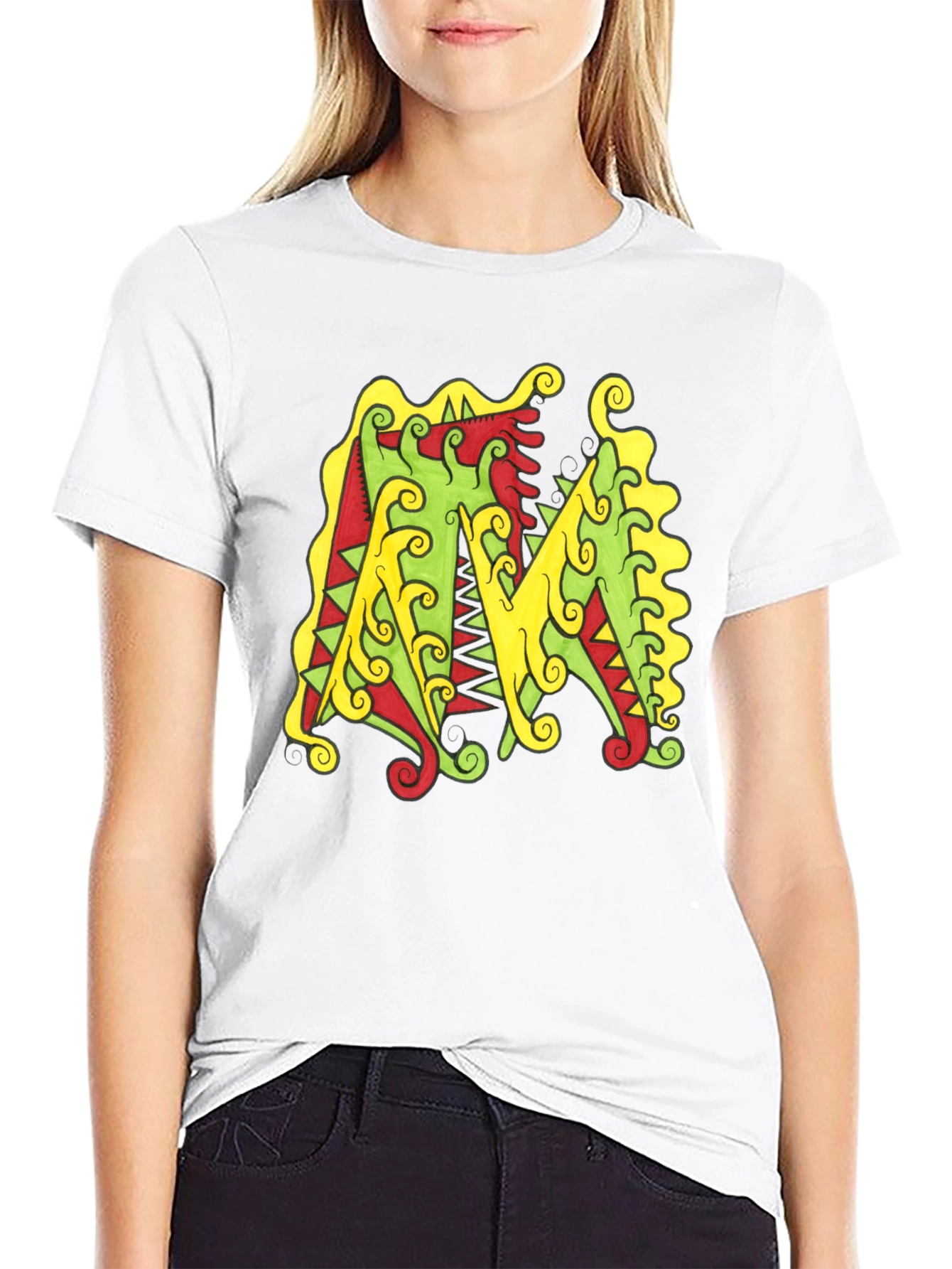 Abstract M Graphic Black Tee