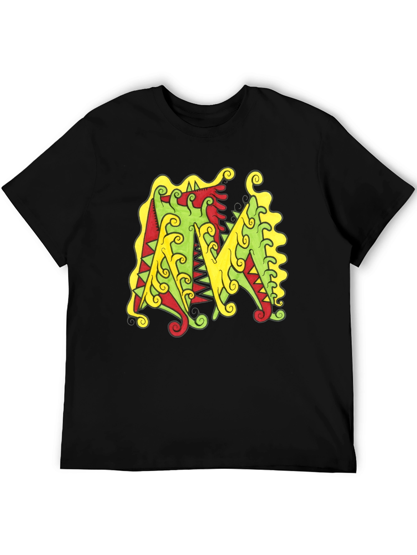 Abstract M Graphic Black Tee