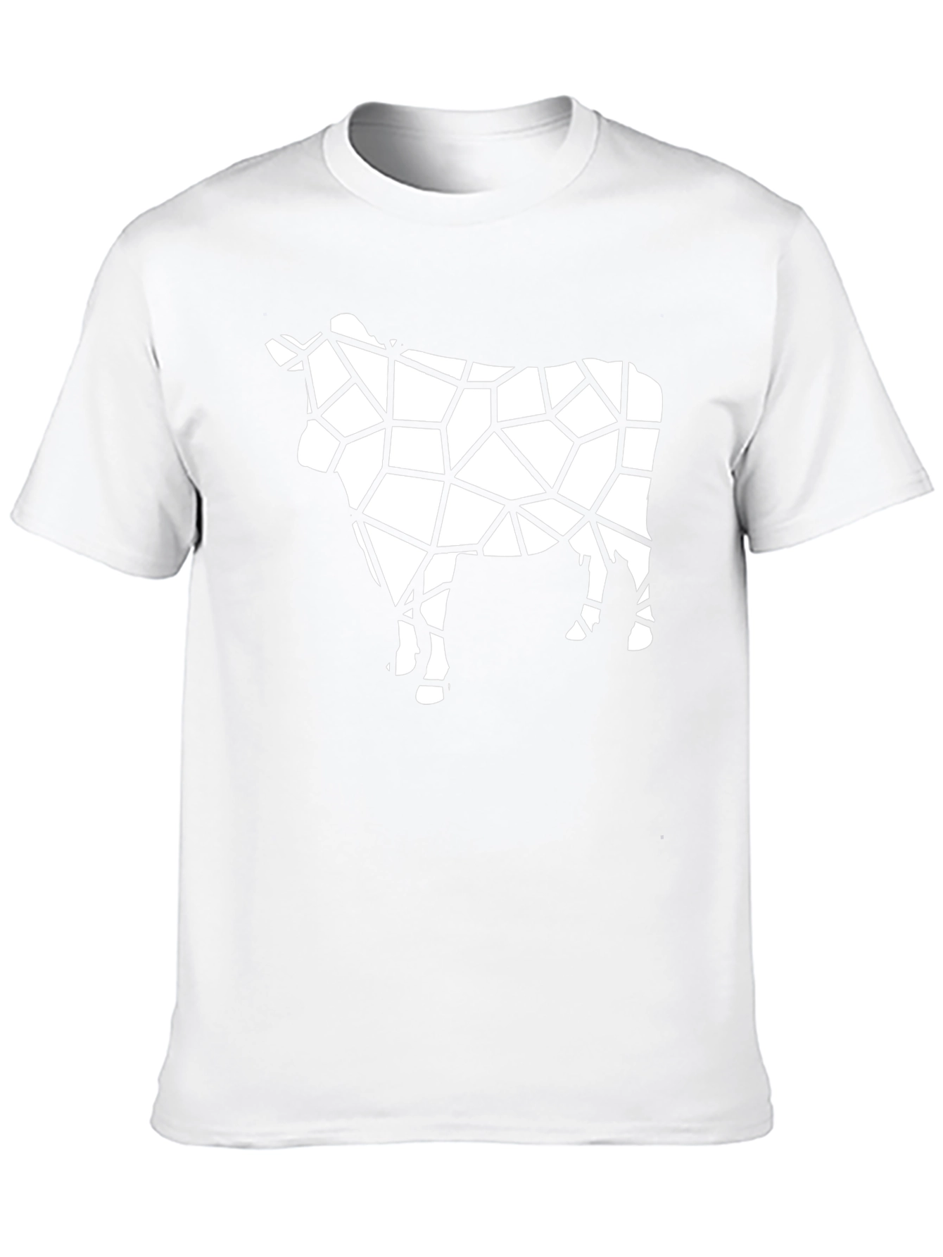 Geometric Cow Print Black T-Shirt