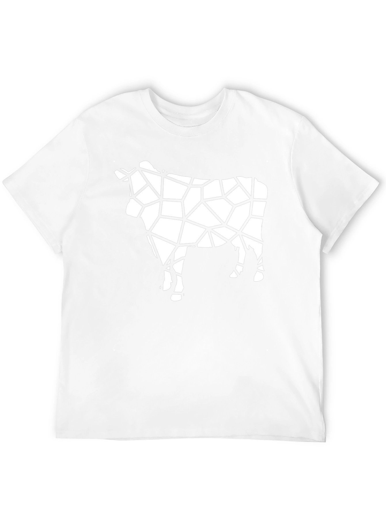 Geometric Cow Print Black T-Shirt