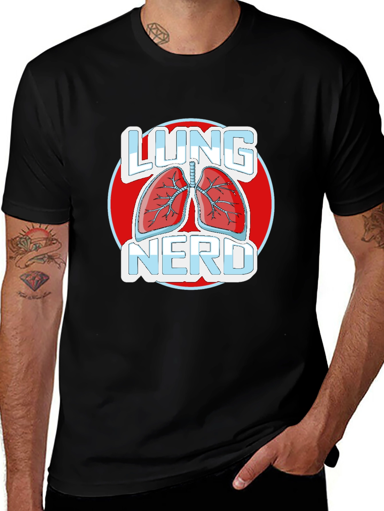 Lung Nerd T-Shirt - Black Medical Humor Apparel