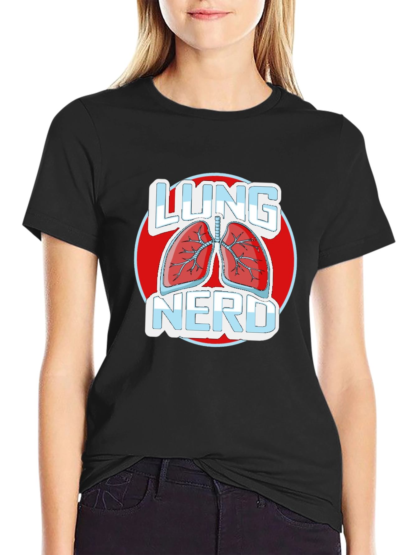 Lung Nerd T-Shirt - Black Medical Humor Apparel