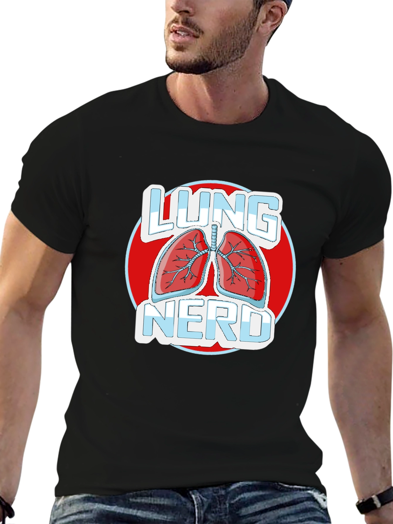 Lung Nerd T-Shirt - Black Medical Humor Apparel