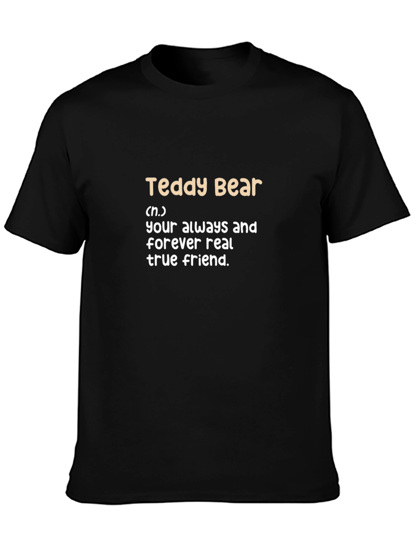 Teddy Bear Definition Black T-Shirt