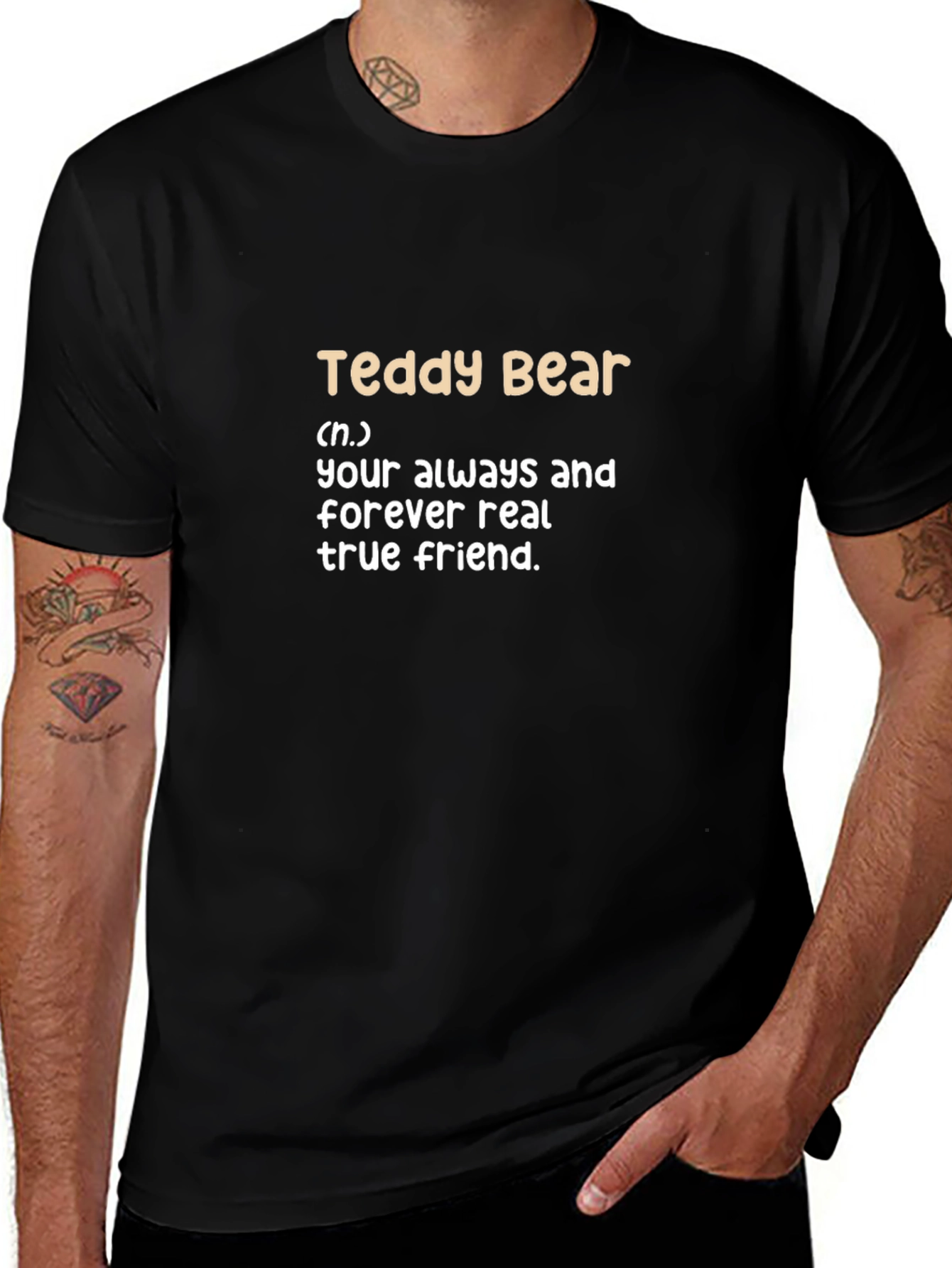 Teddy Bear Definition Black T-Shirt