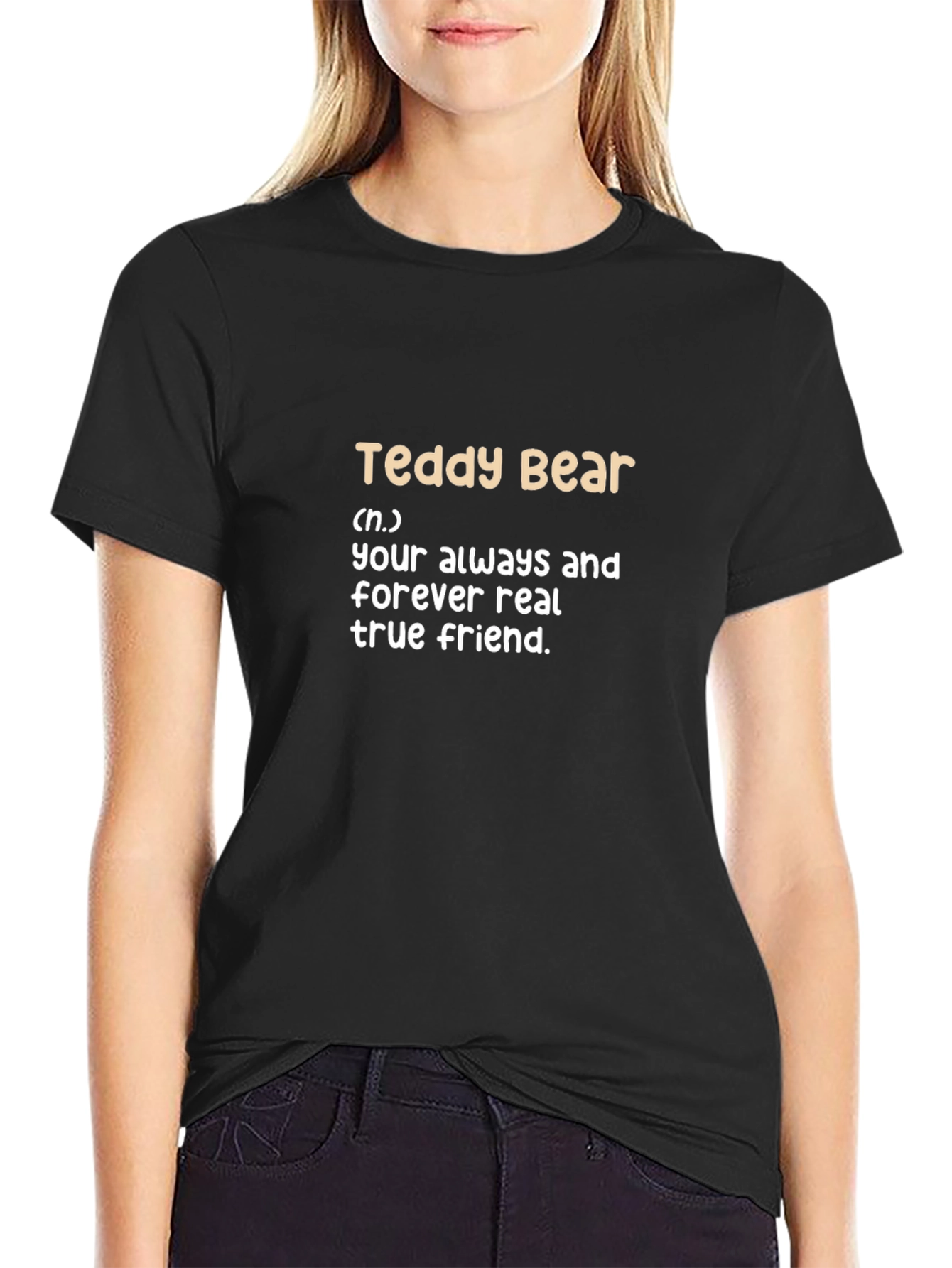Teddy Bear Definition Black T-Shirt