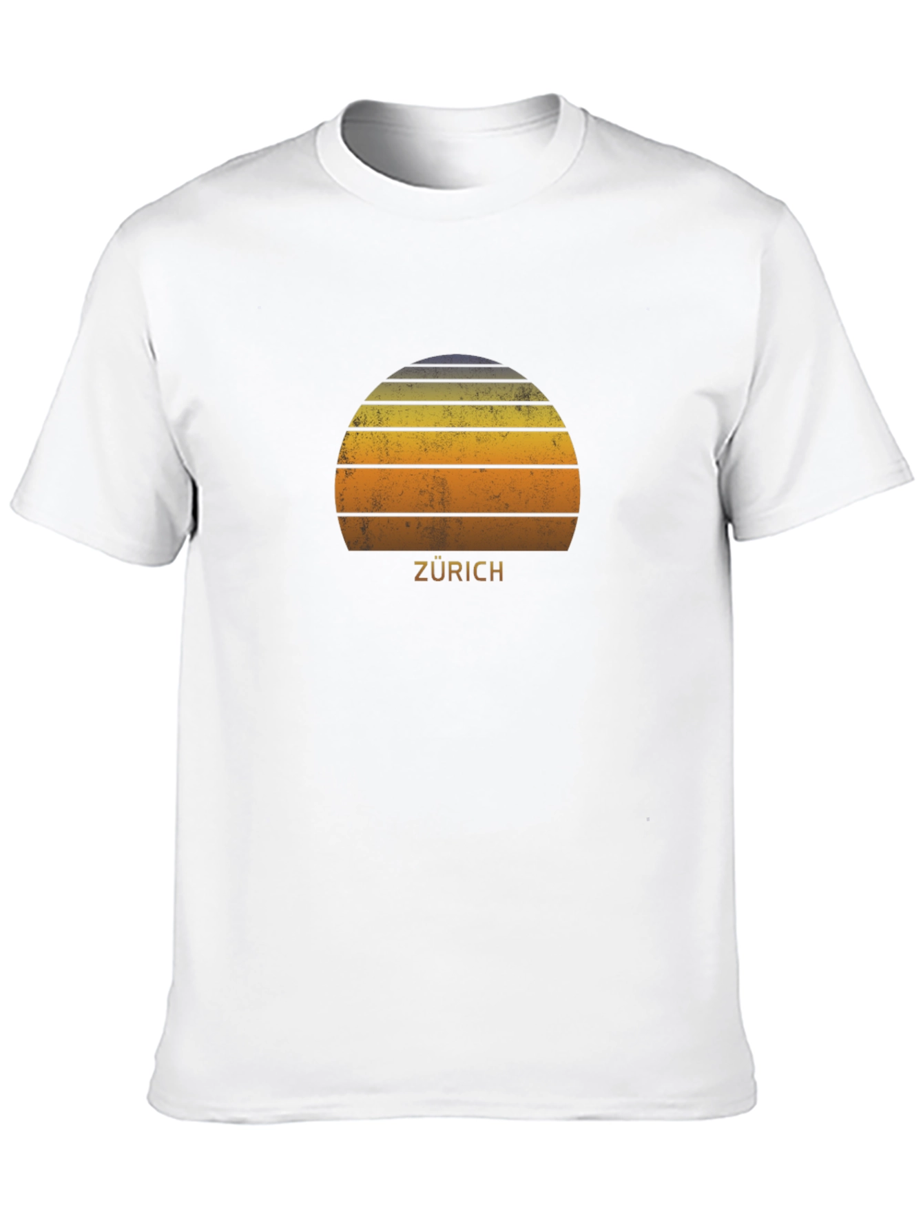 Zurich Retro Sunset T-Shirt - Classic Black Tee