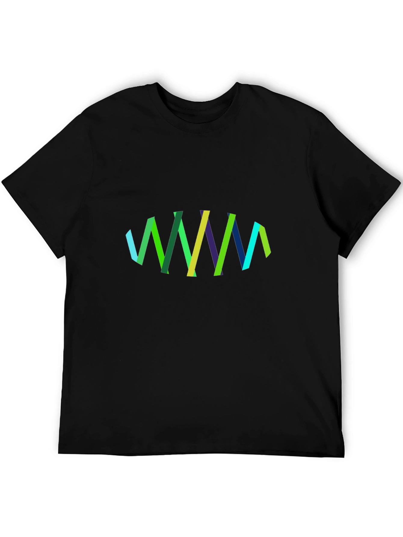 Abstract Ribbon Design Black T-Shirt