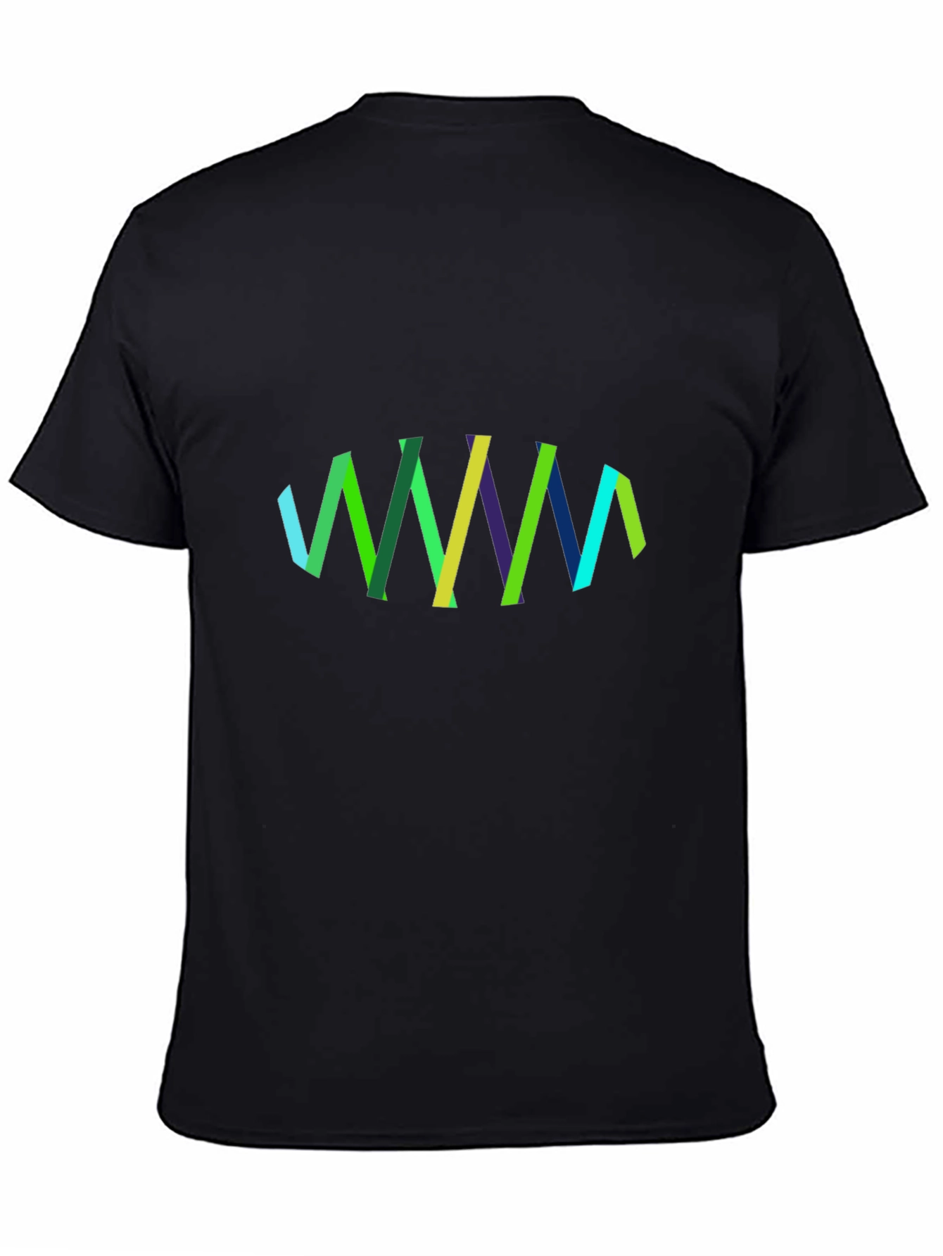Abstract Ribbon Design Black T-Shirt