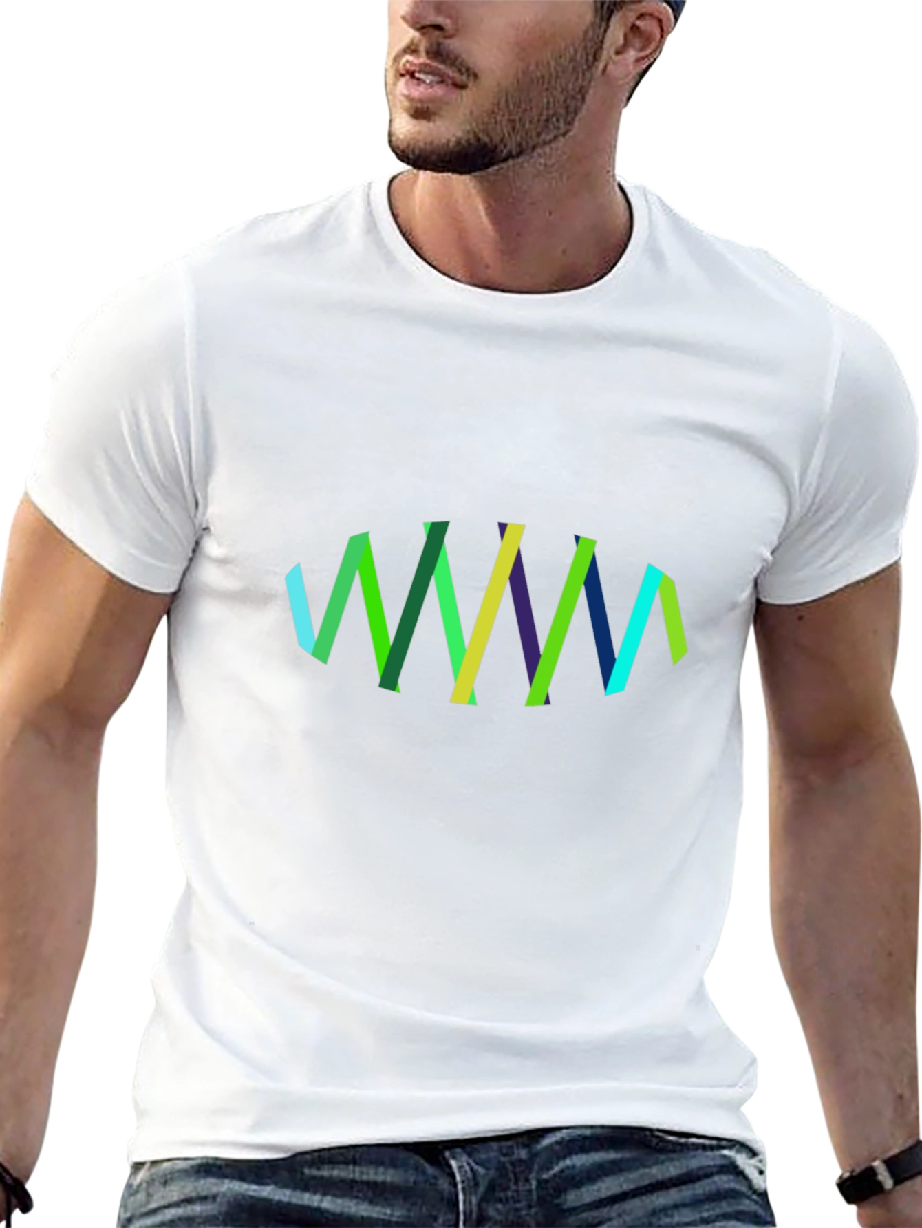 Abstract Ribbon Design Black T-Shirt