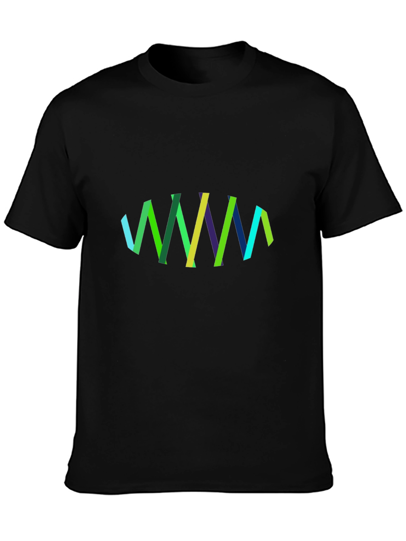 Abstract Ribbon Design Black T-Shirt