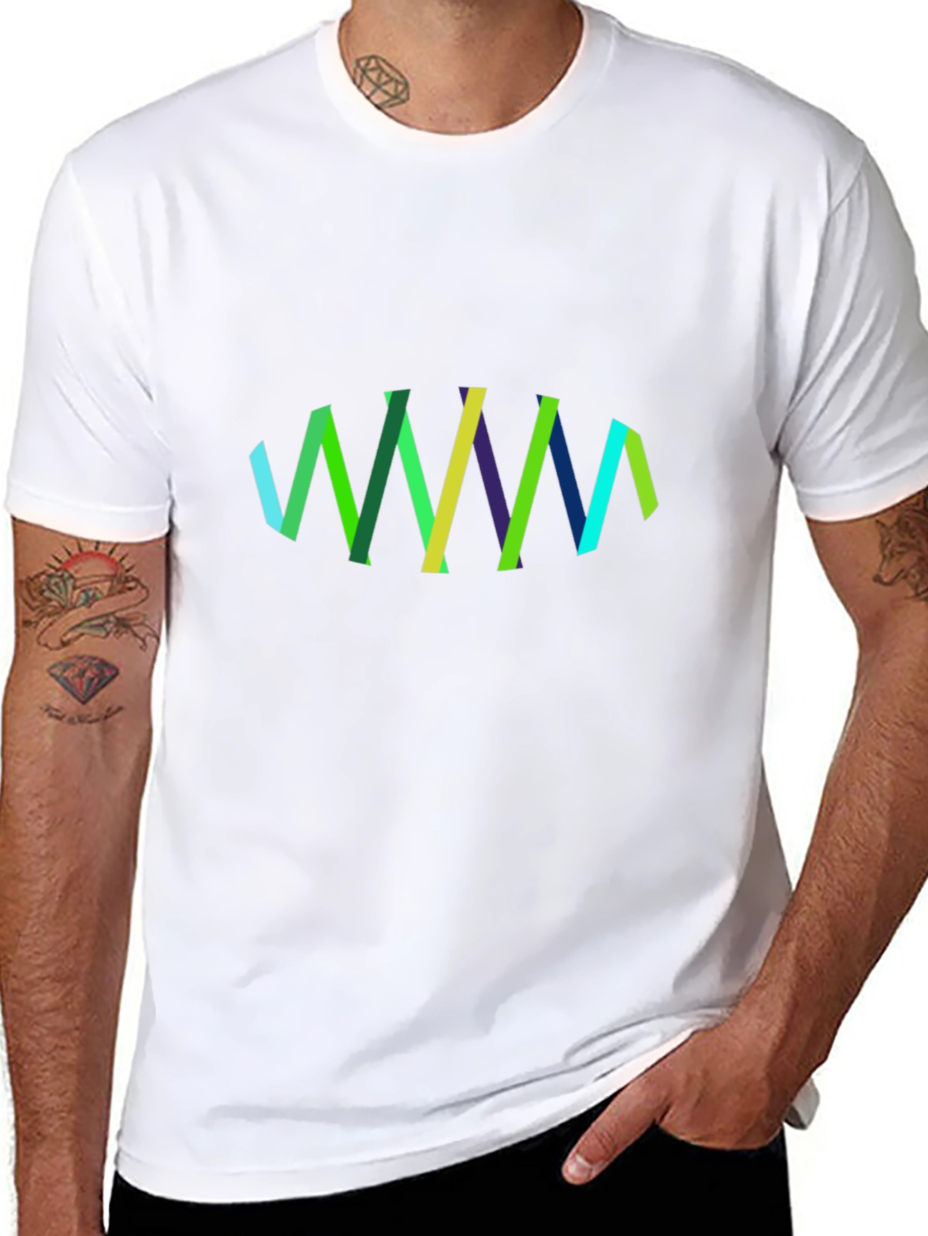 Abstract Ribbon Design Black T-Shirt