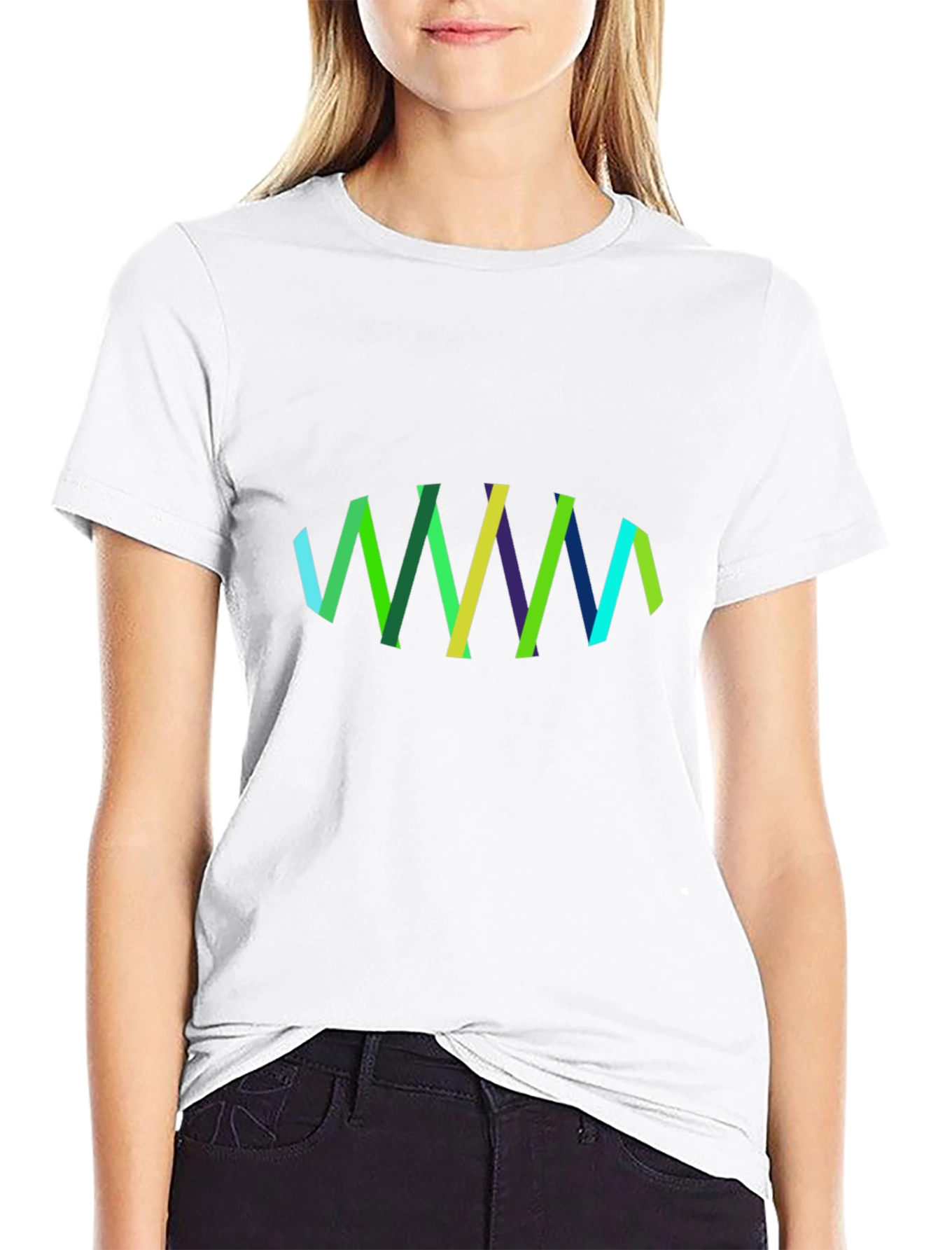 Abstract Ribbon Design Black T-Shirt