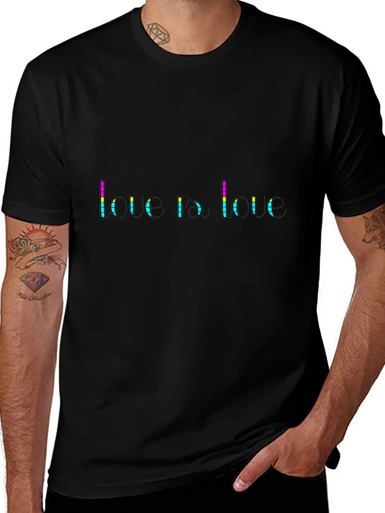 Love Is Love Graphic Tee - Black Pride T-Shirt