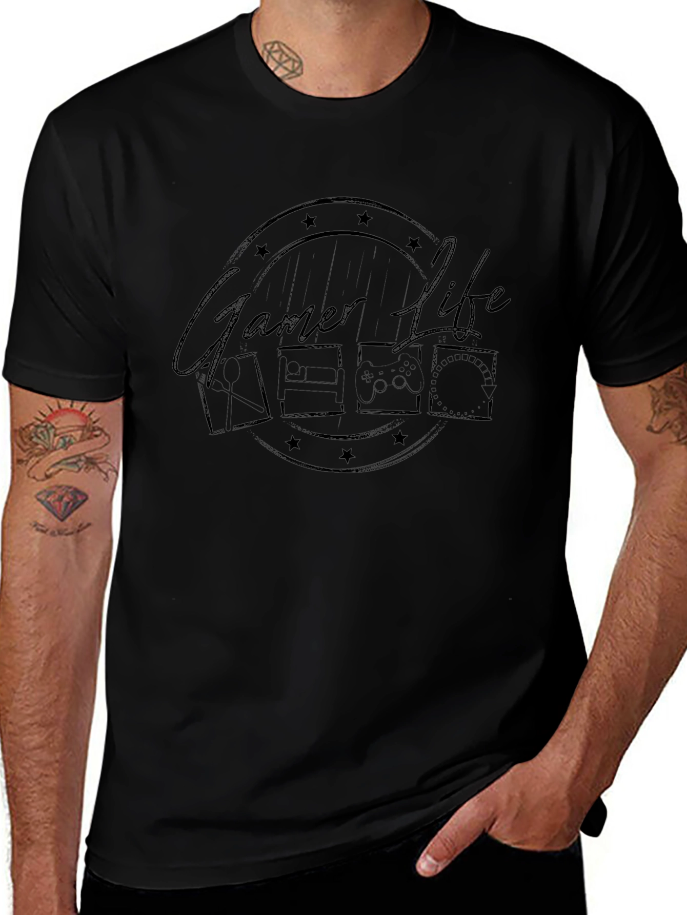 Gamer Life Black Graphic Tee