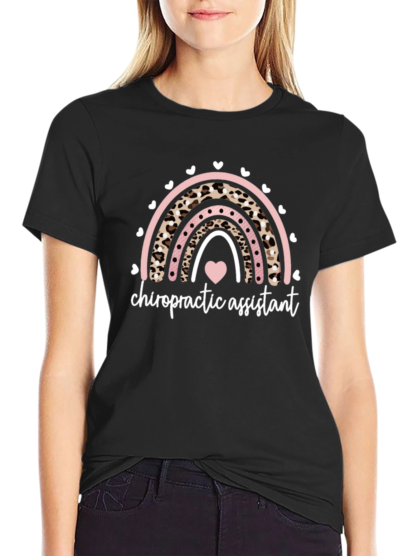 Chiropractic Assistant Rainbow Heart T-Shirt