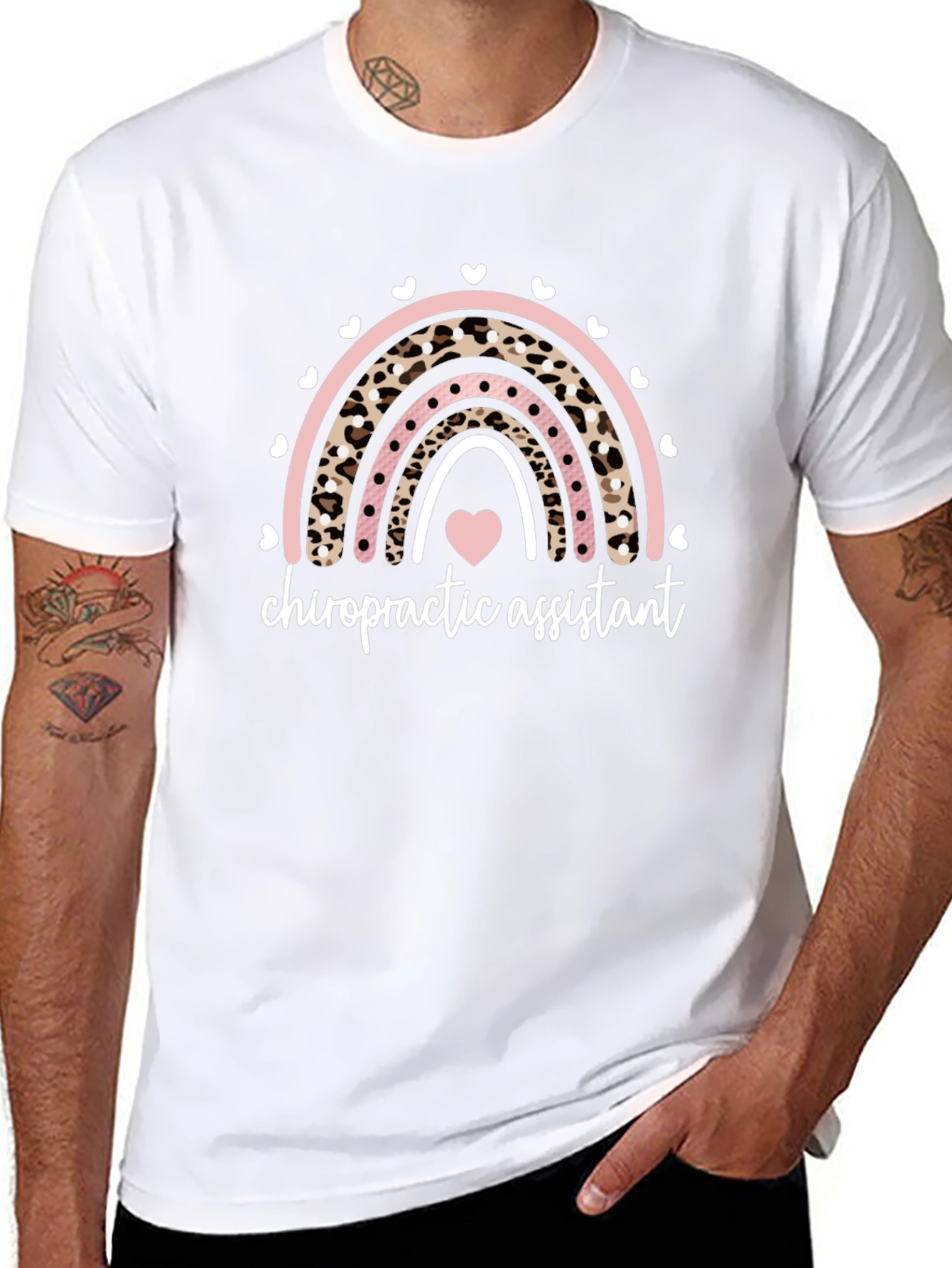 Chiropractic Assistant Rainbow Heart T-Shirt