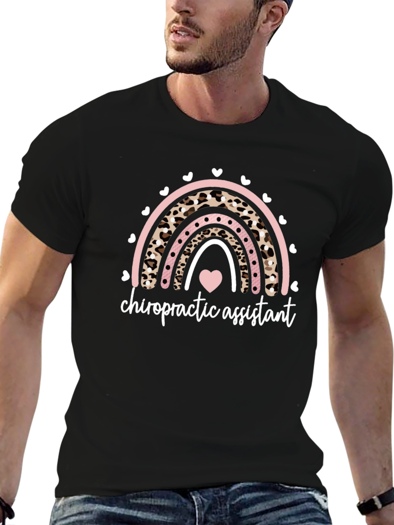 Chiropractic Assistant Rainbow Heart T-Shirt