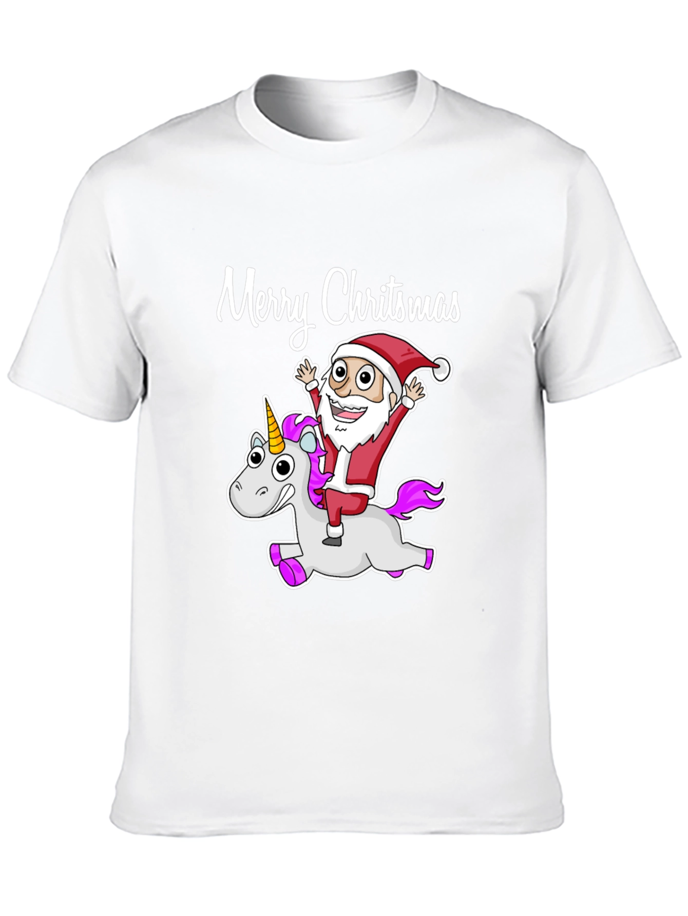 Santa Riding Unicorn Christmas T-Shirt