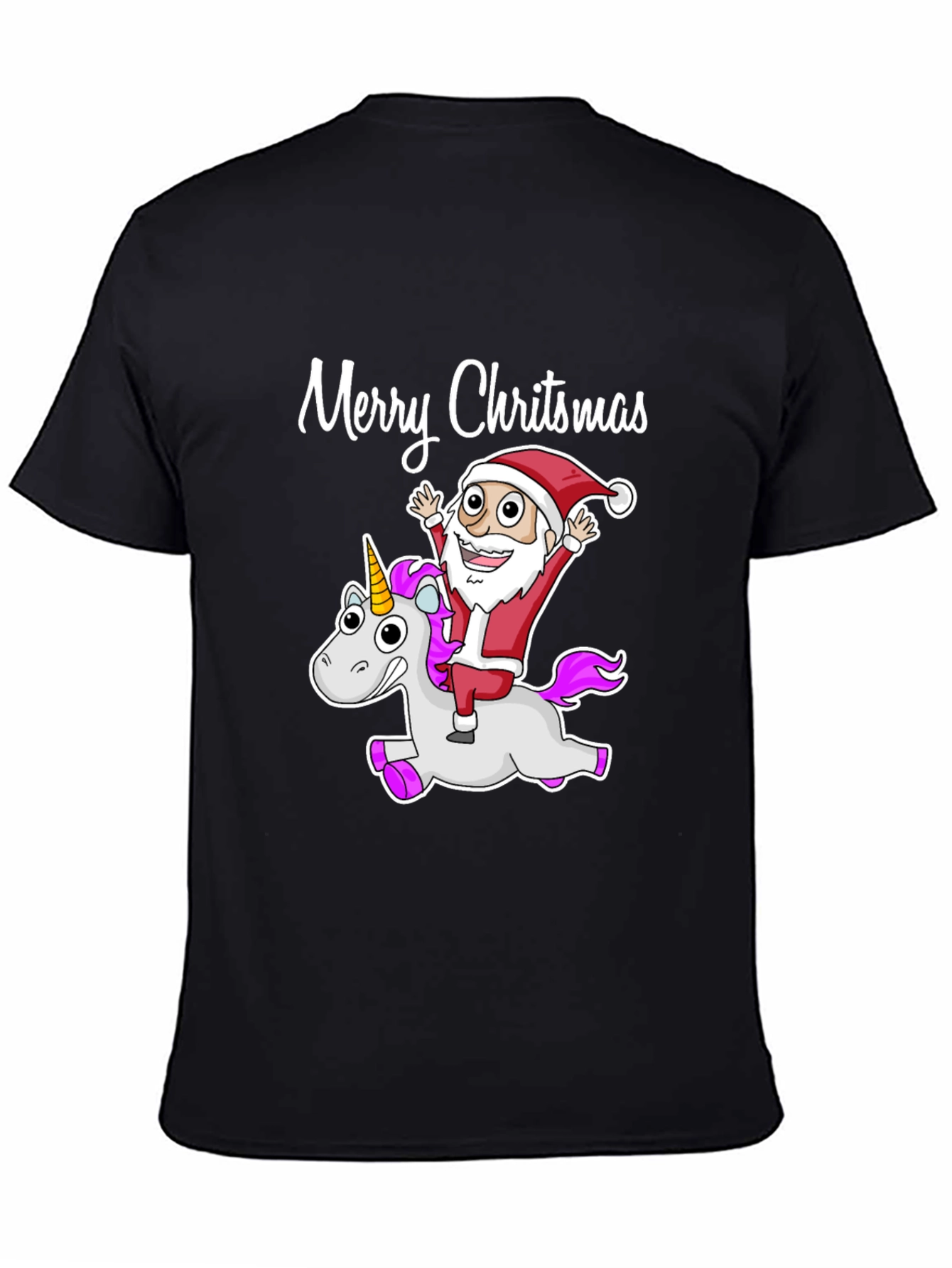 Santa Riding Unicorn Christmas T-Shirt