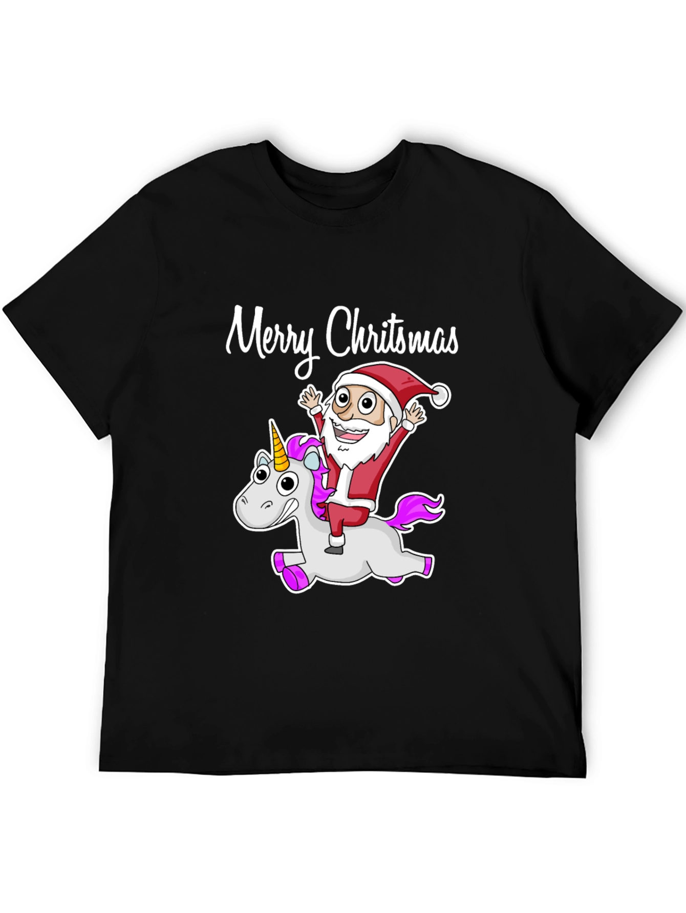 Santa Riding Unicorn Christmas T-Shirt