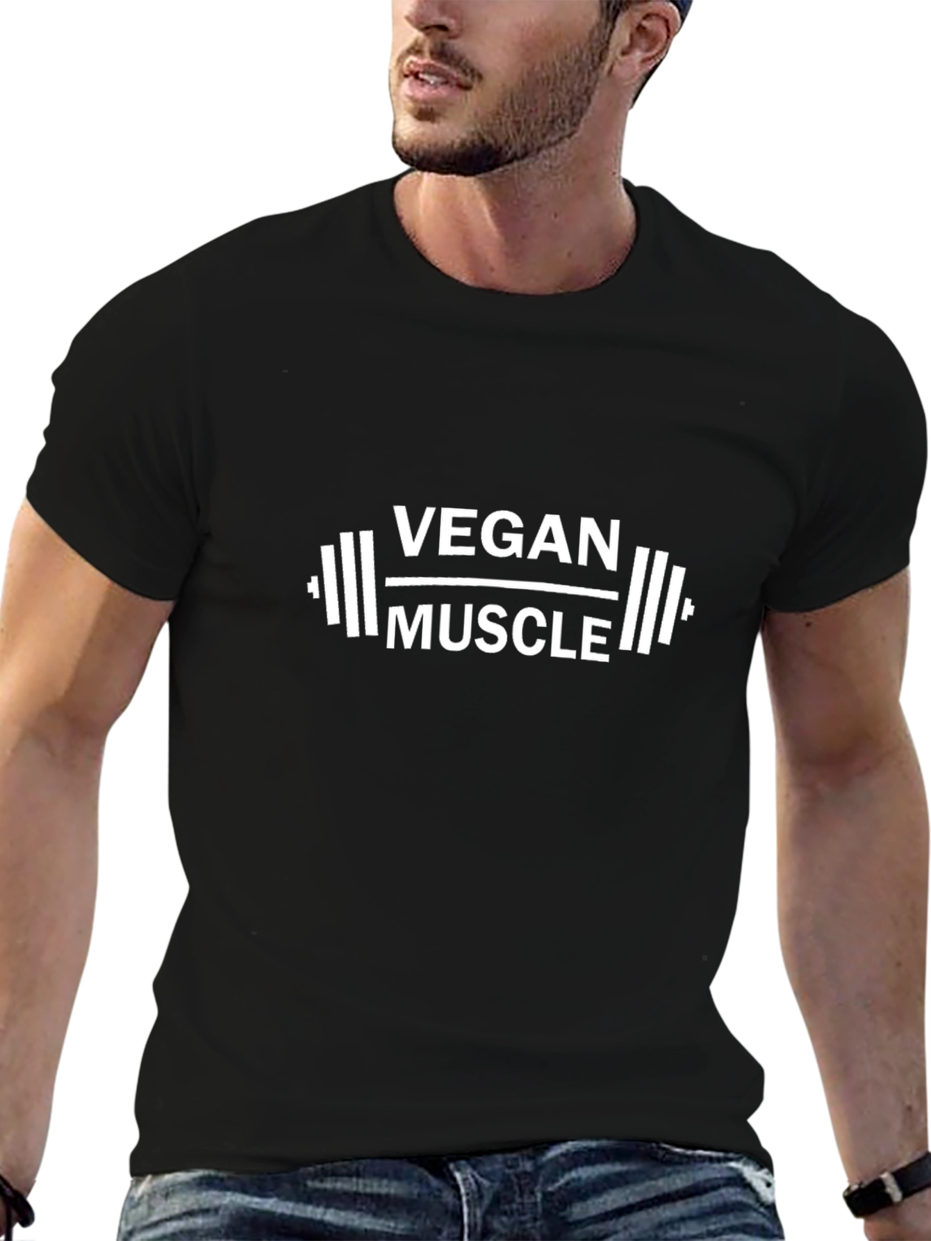 Vegan Muscle Black Graphic T-Shirt