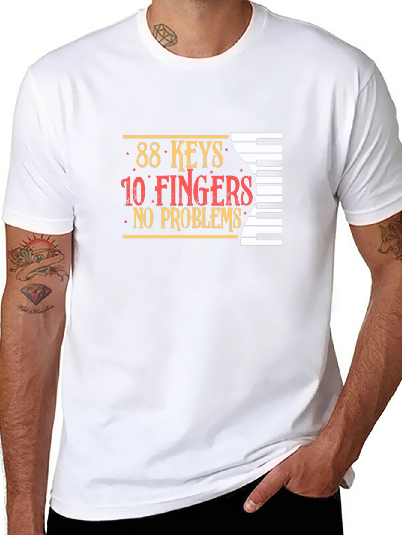 88 Keys 10 Fingers Piano Graphic T-Shirt