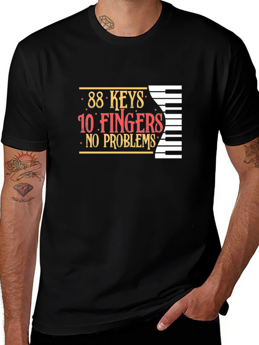 88 Keys 10 Fingers Piano Graphic T-Shirt