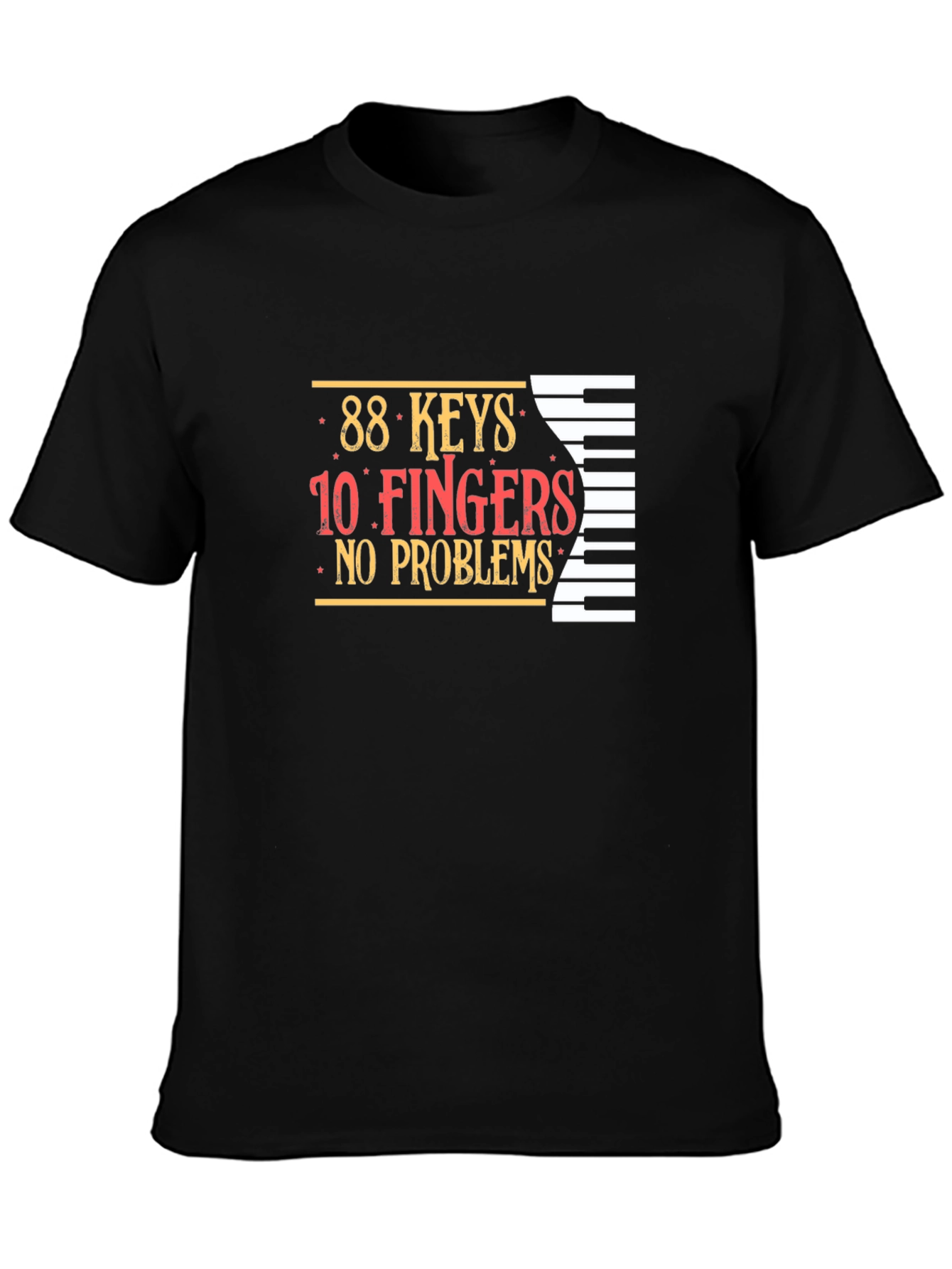 88 Keys 10 Fingers Piano Graphic T-Shirt