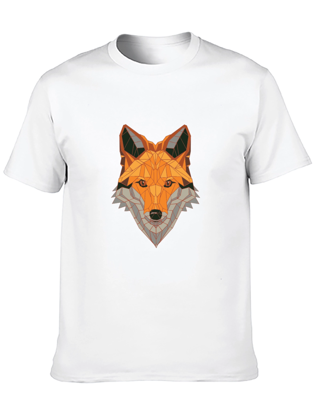Geometric Fox Graphic Tee - Modern Art Shirt