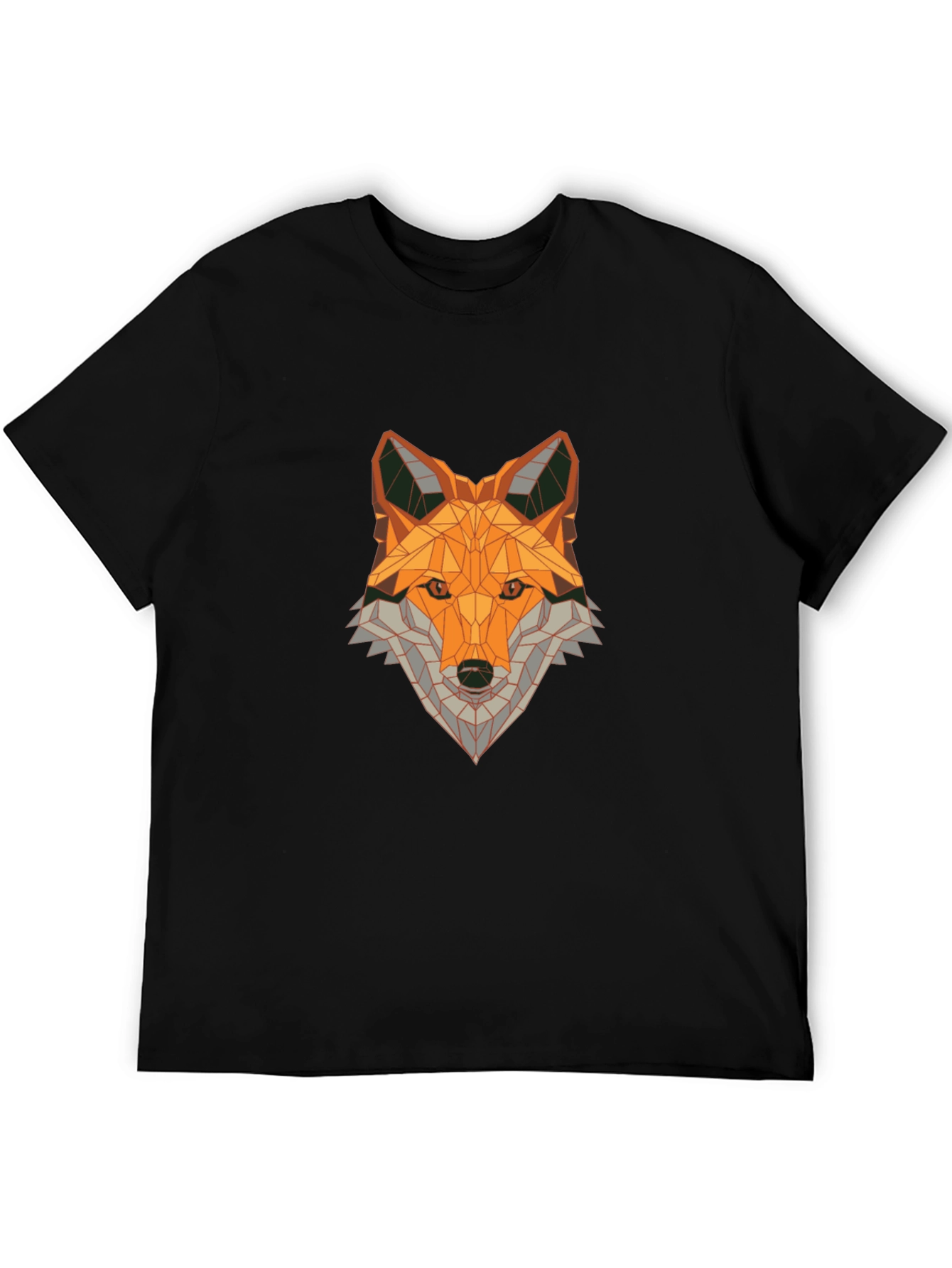 Geometric Fox Graphic Tee - Modern Art Shirt