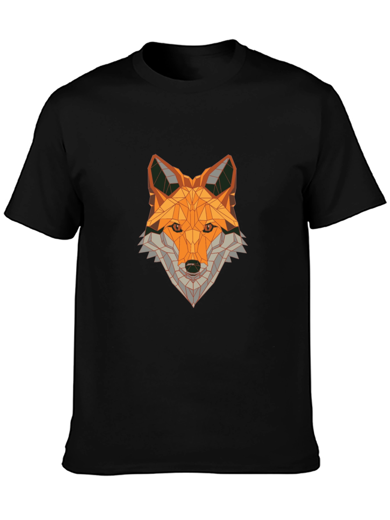 Geometric Fox Graphic Tee - Modern Art Shirt