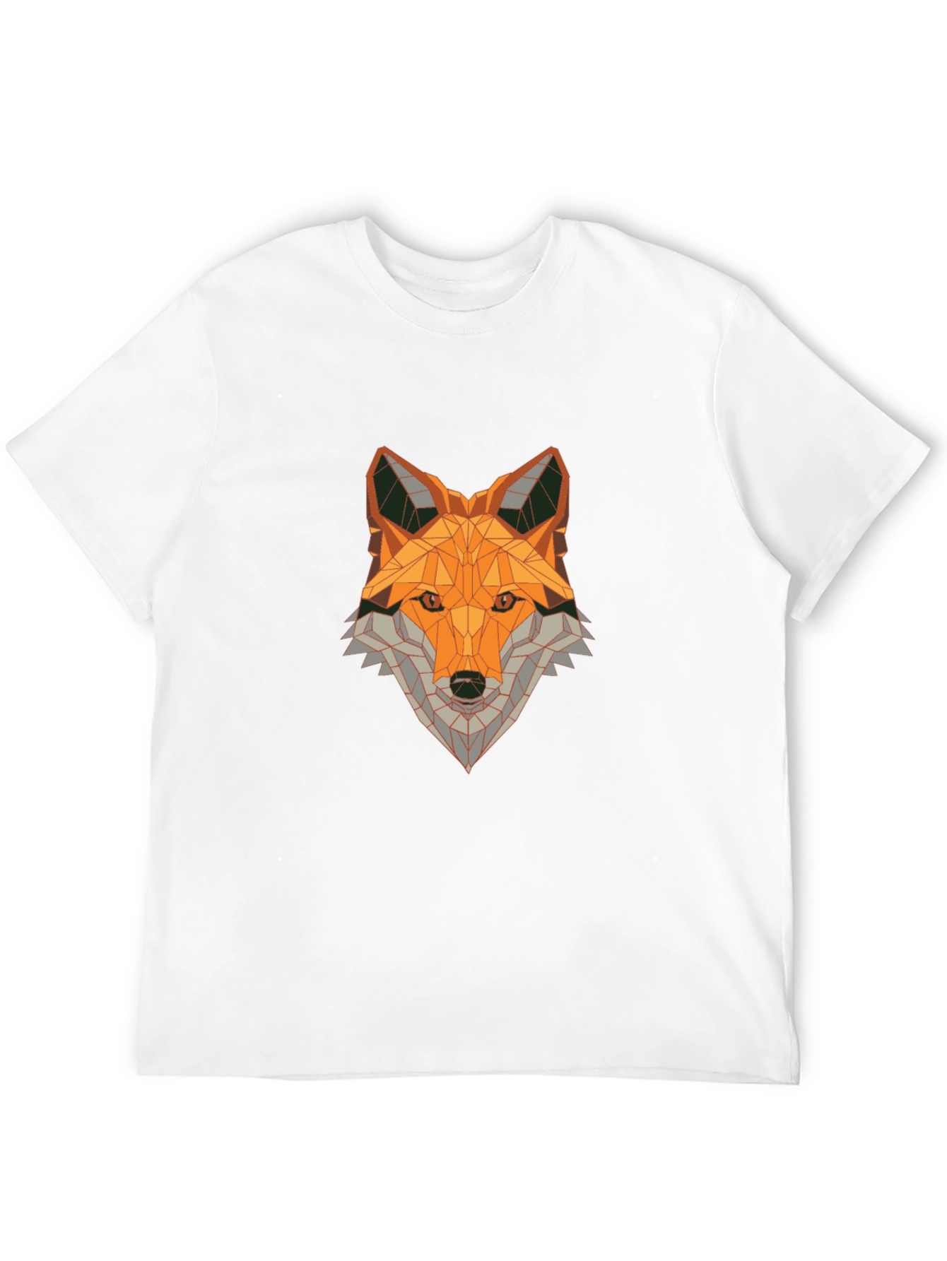 Geometric Fox Graphic Tee - Modern Art Shirt