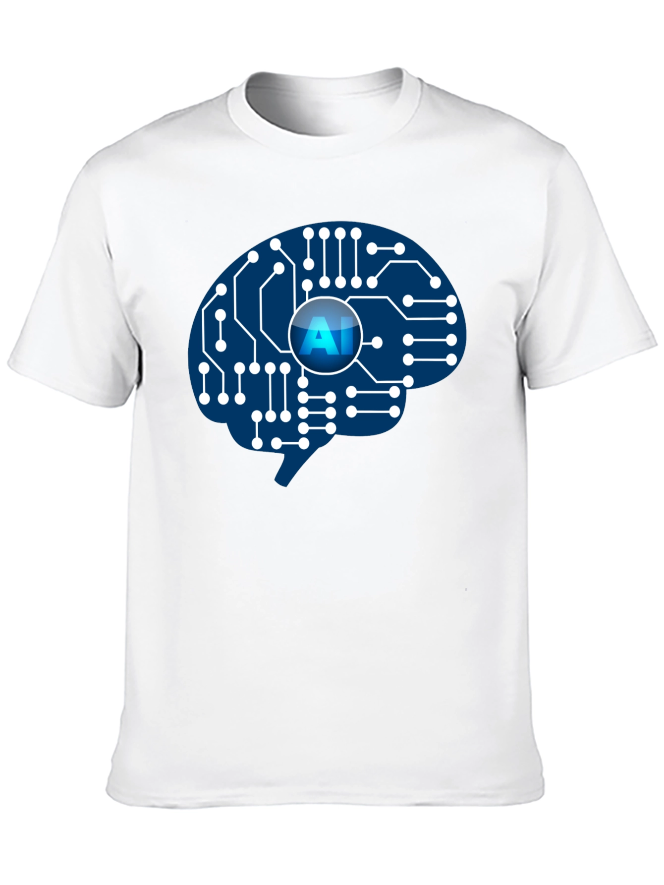 AI Brain Circuit T-Shirt - Smart Tech Design