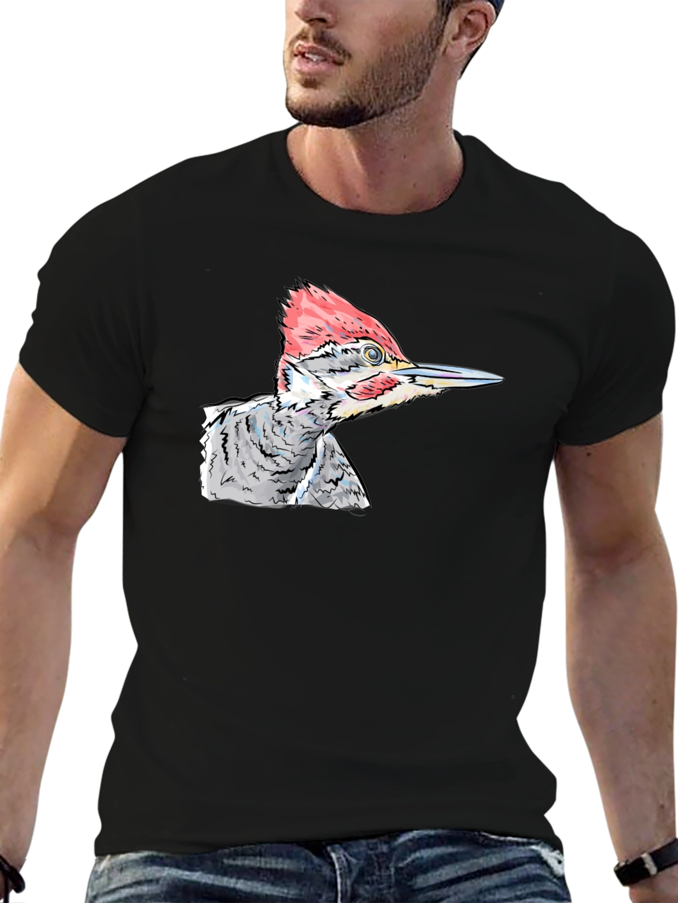 Woodpecker Graphic T-Shirt - Unique Bird Design