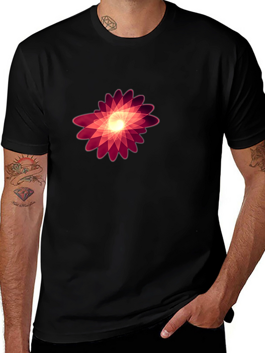 Abstract Floral Graphic Black Tee