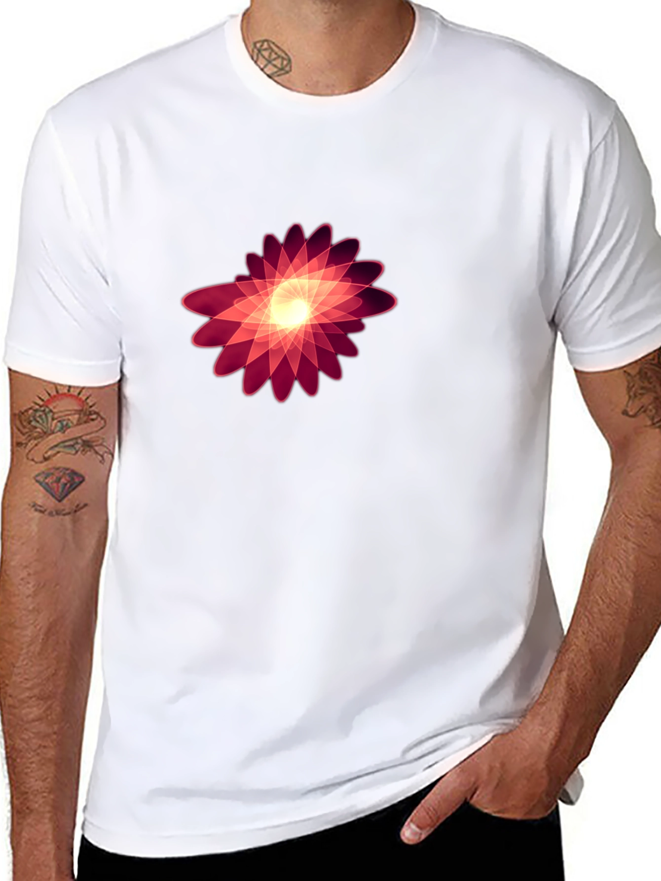 Abstract Floral Graphic Black Tee