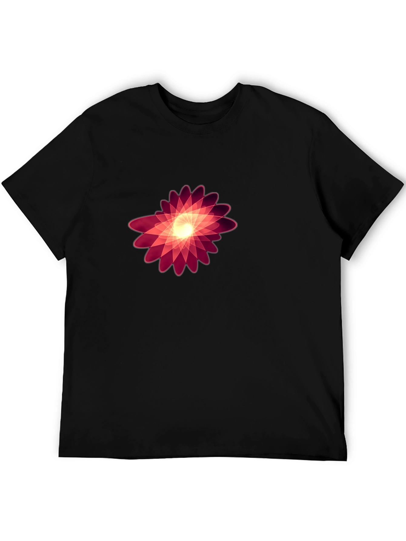 Abstract Floral Graphic Black Tee