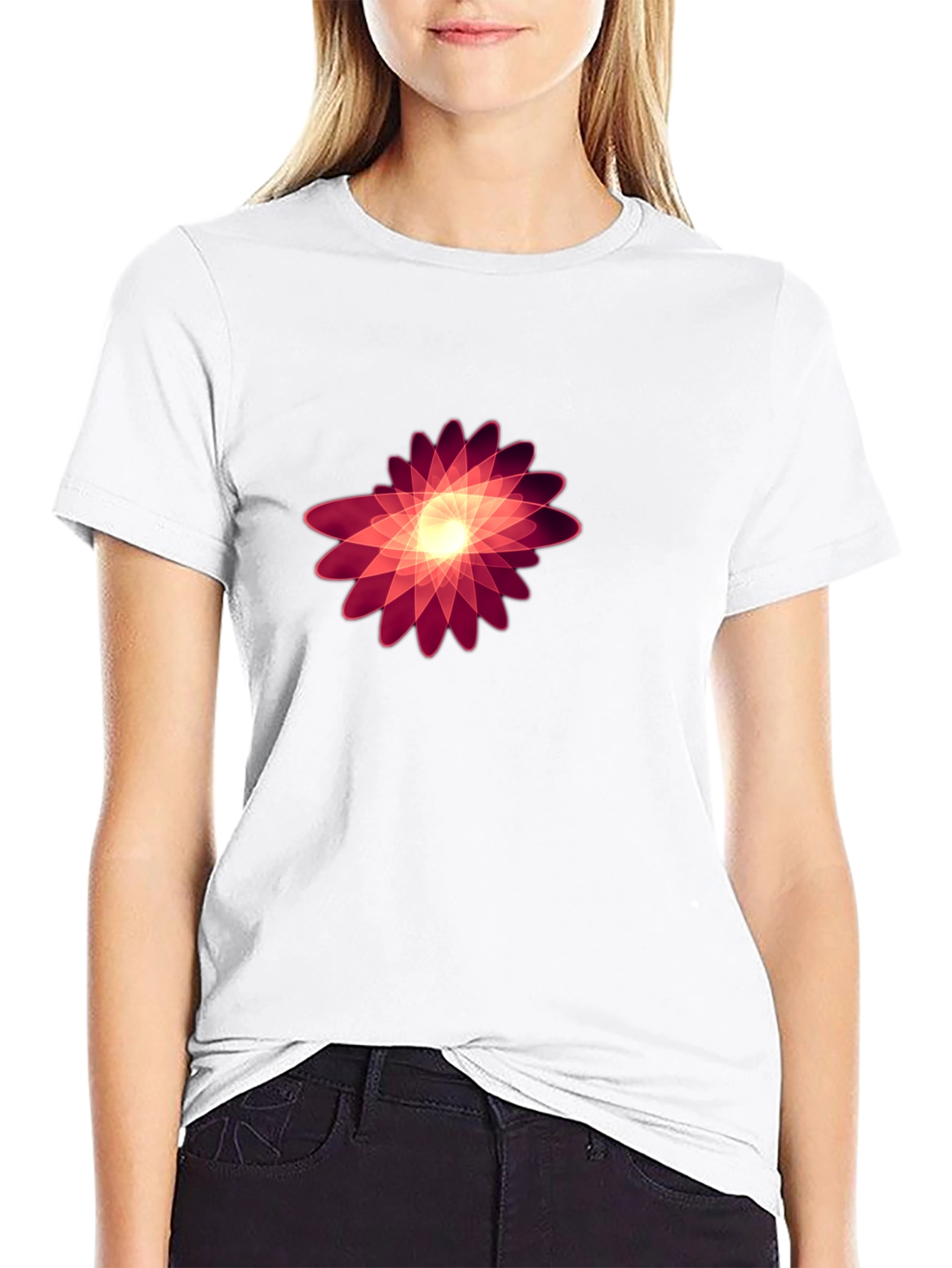 Abstract Floral Graphic Black Tee