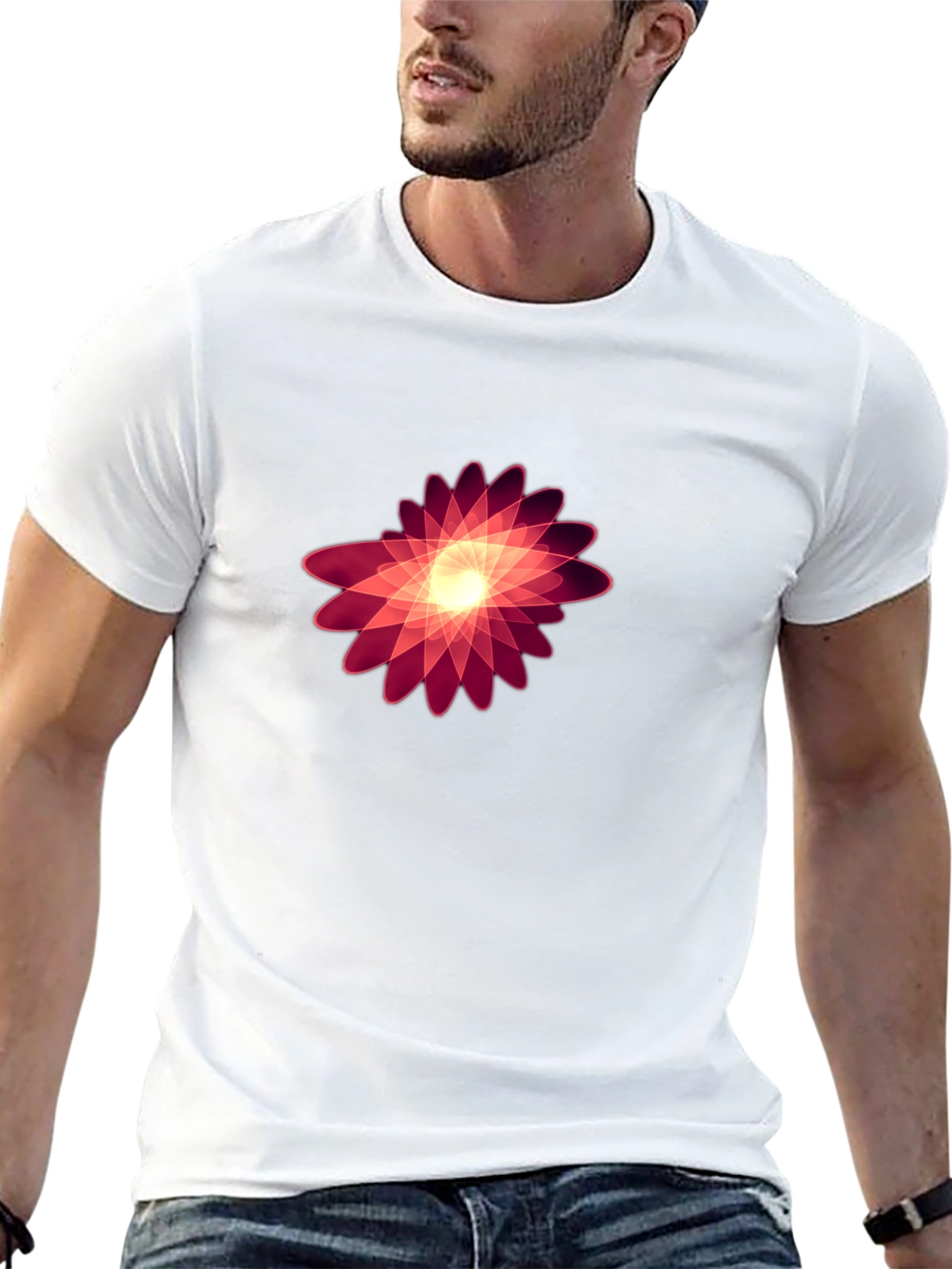 Abstract Floral Graphic Black Tee