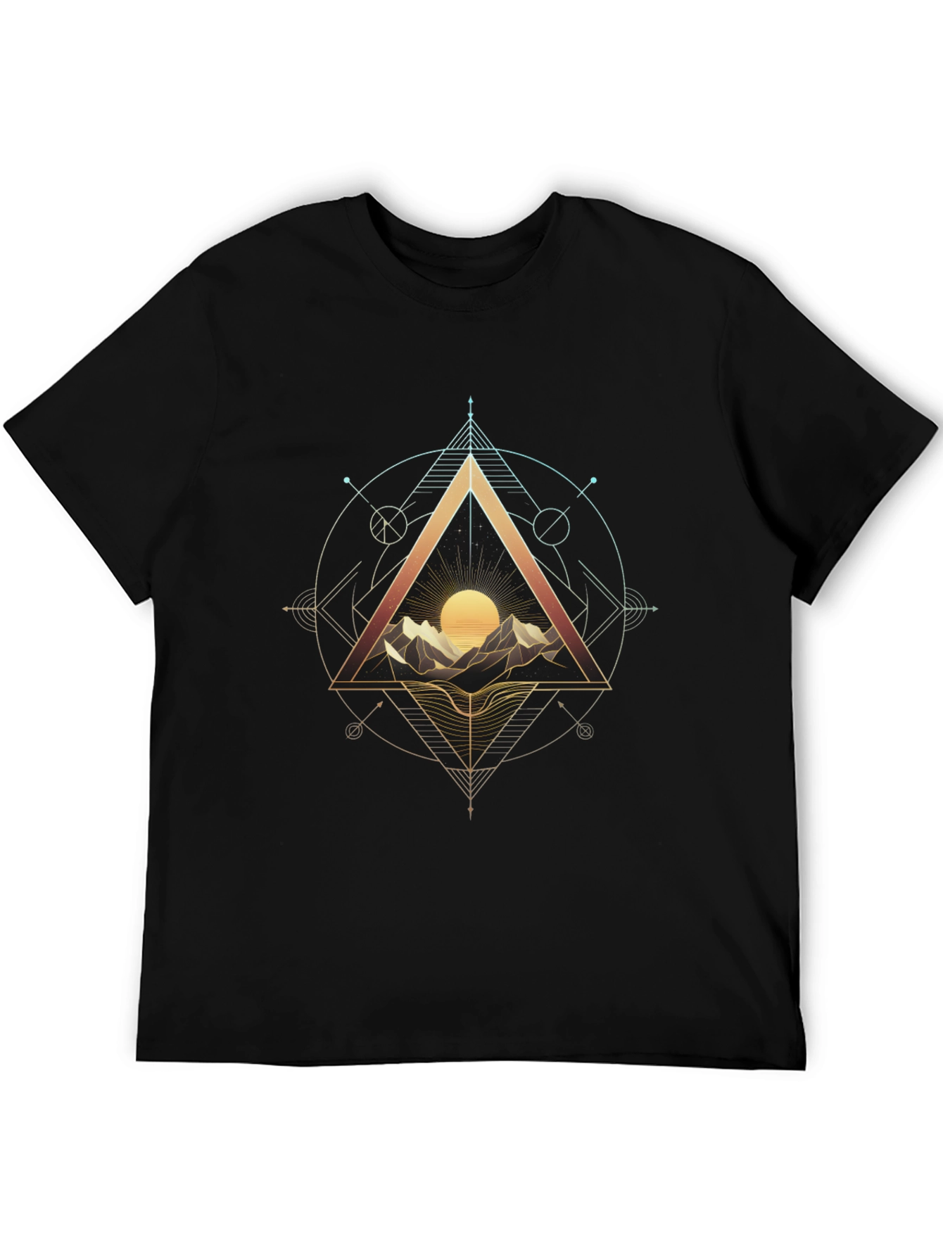Geometric Mountain Sunset Graphic Tee