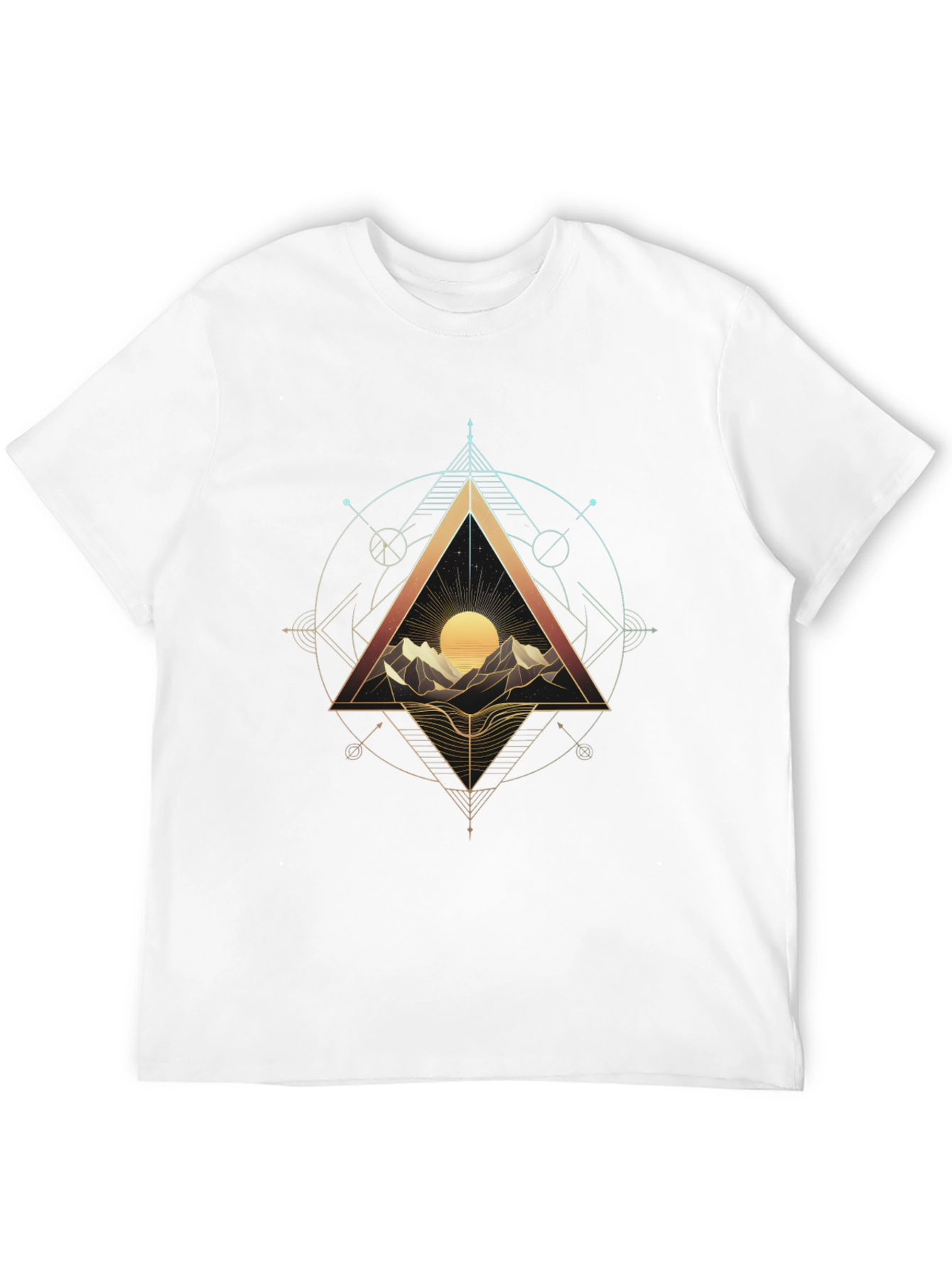 Geometric Mountain Sunset Graphic Tee