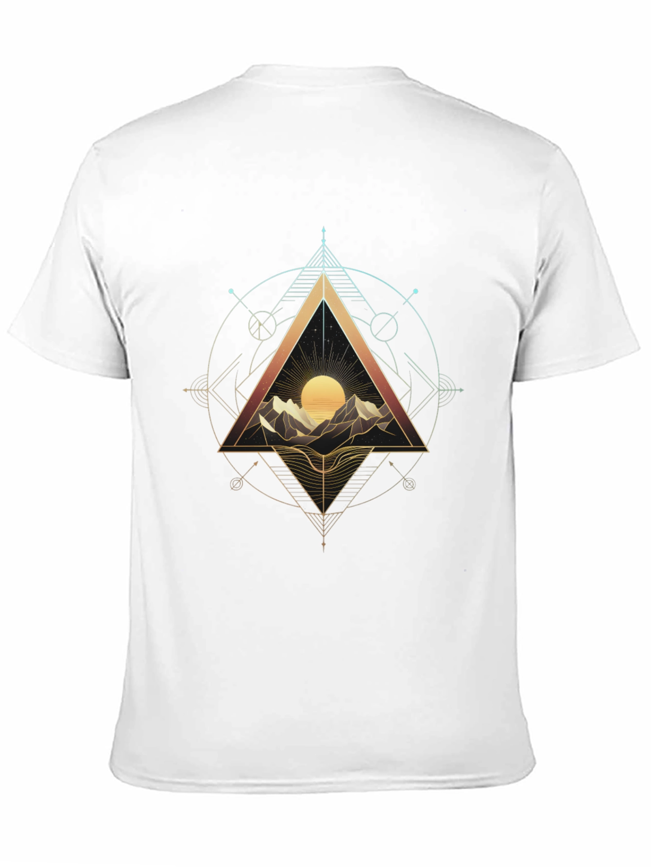Geometric Mountain Sunset Graphic Tee