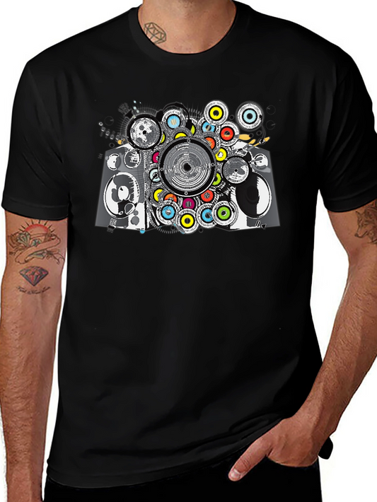 Abstract Speaker Graphic Tee - Black