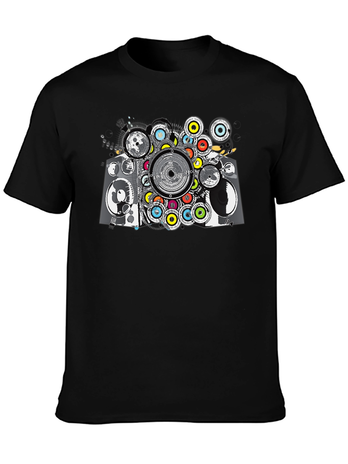 Abstract Speaker Graphic Tee - Black